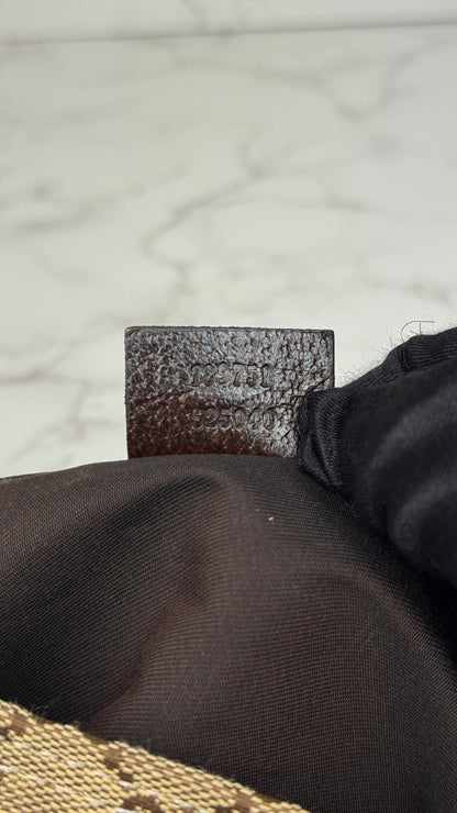 Gucci Flat  Crossbody GG Canvas Web Strap Brown