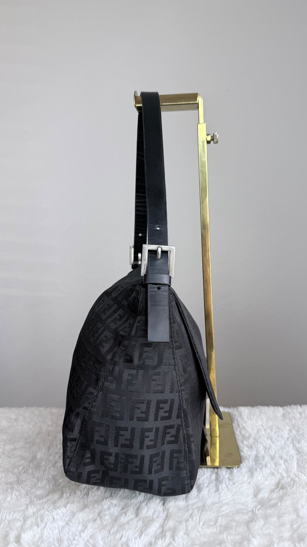 FENDI Mama Forever Zip Hobo Zucca Canvas Black