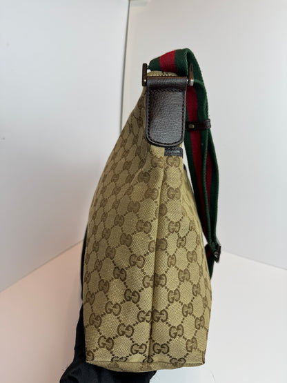 GUCCI Web Stripe Messenger GG Canvas