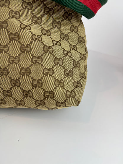Gucci Web Flat Messenger GG Canvas Brown