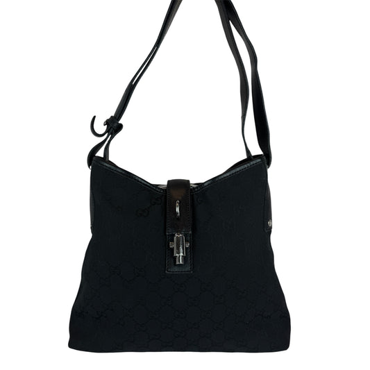 GUCCI Piston Shoulder bag Monogram GG Canvas Black