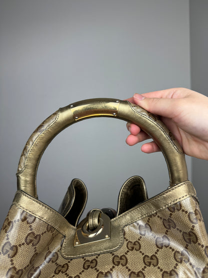 GUCCI indy Crystal monogram Gold