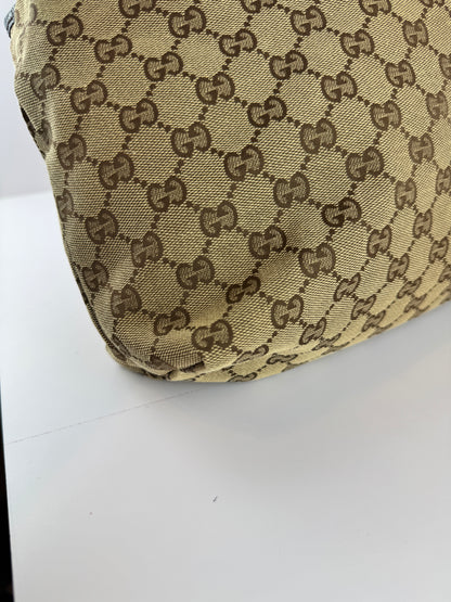 Gucci Web Flat Messenger GG Canvas Brown