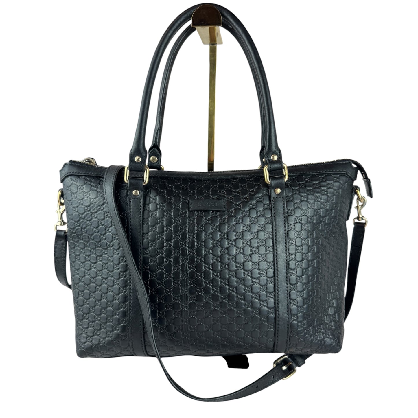 Gucci Soft Microguccdssima small Zippered Satchel Black