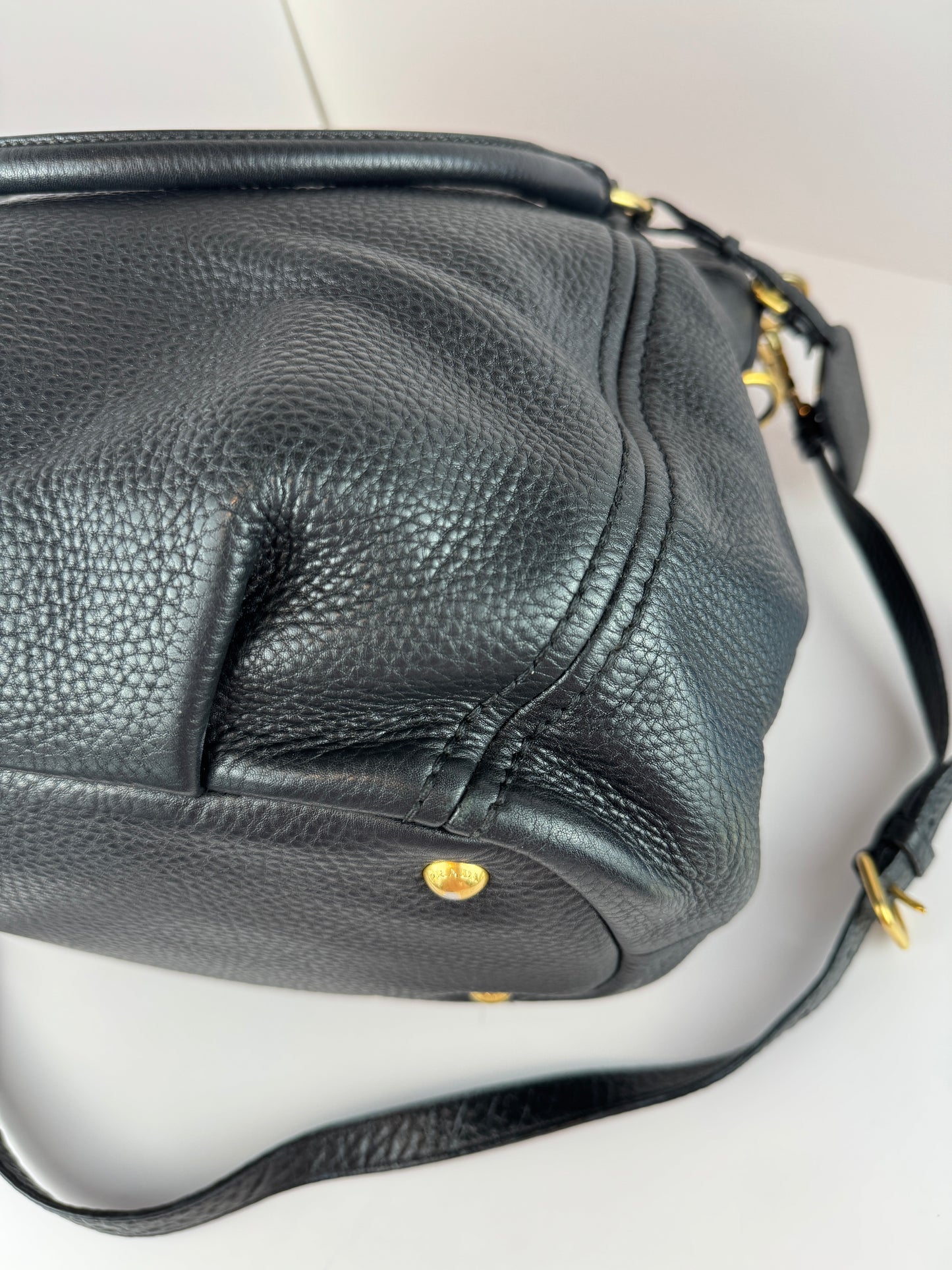 Prada Vitello Daino Zip Tote Nero Black