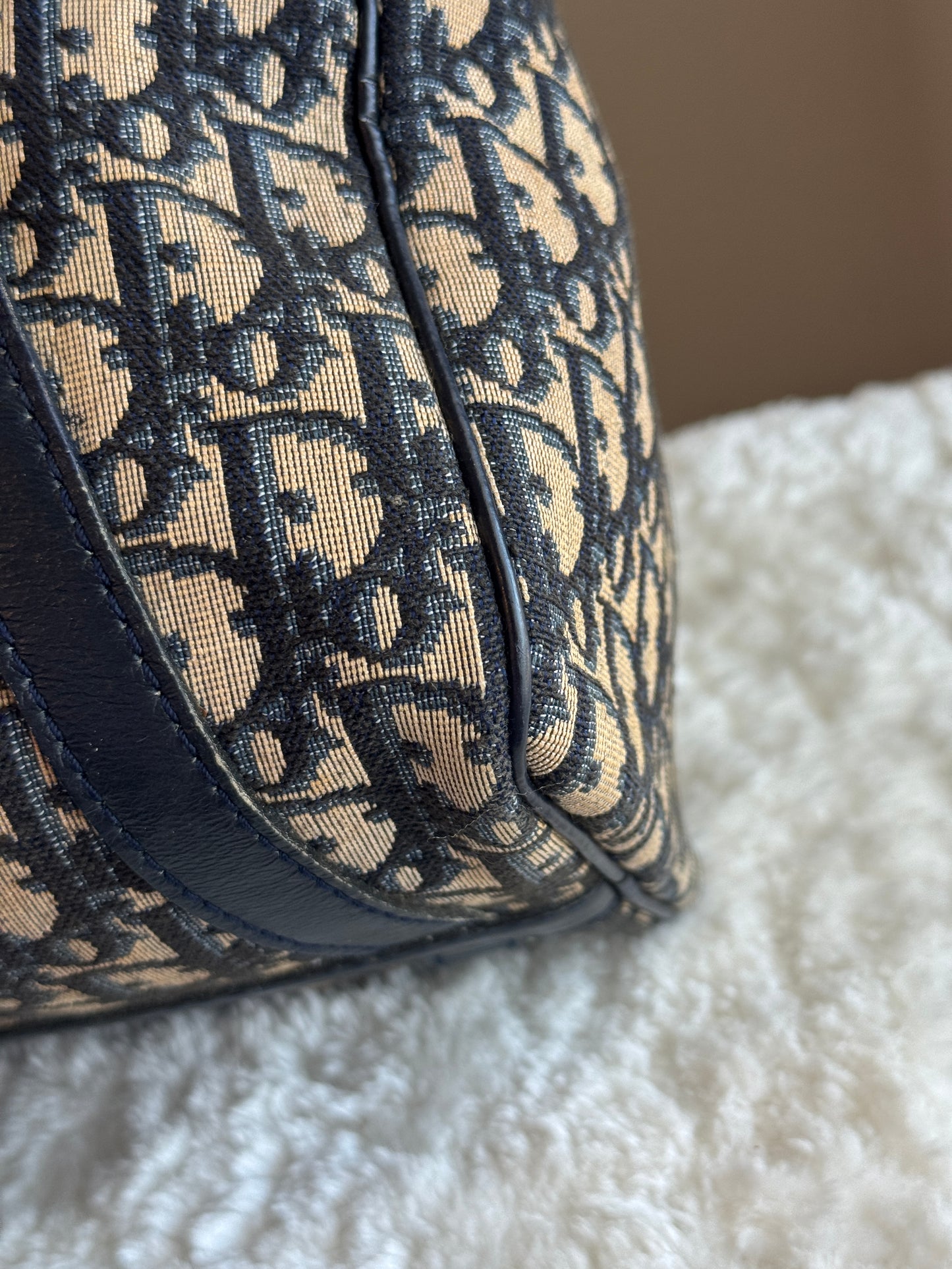 CHRISTIAN DIOR Vintage bowling Boston Bag Diorissimo  Canvas Medium size 30