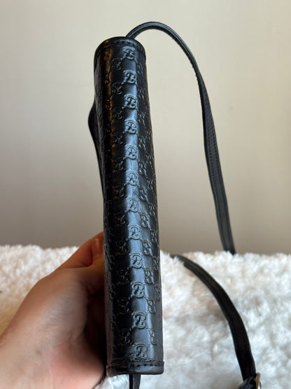 GUCCI micro Guccissima crossbody leather Black