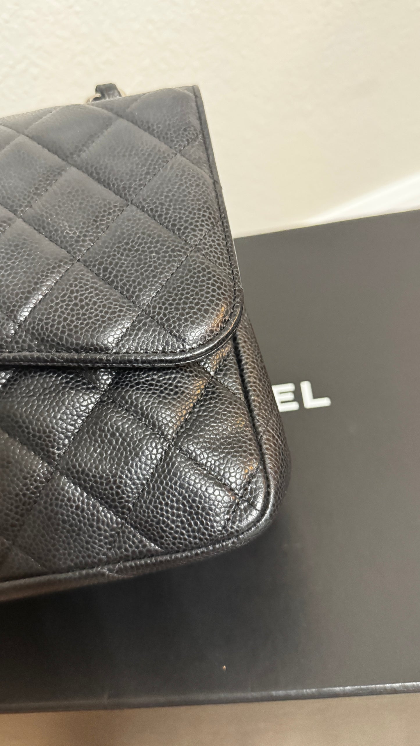Chanel Classic Double Flap Jumbo Caviar Silver hardware Black