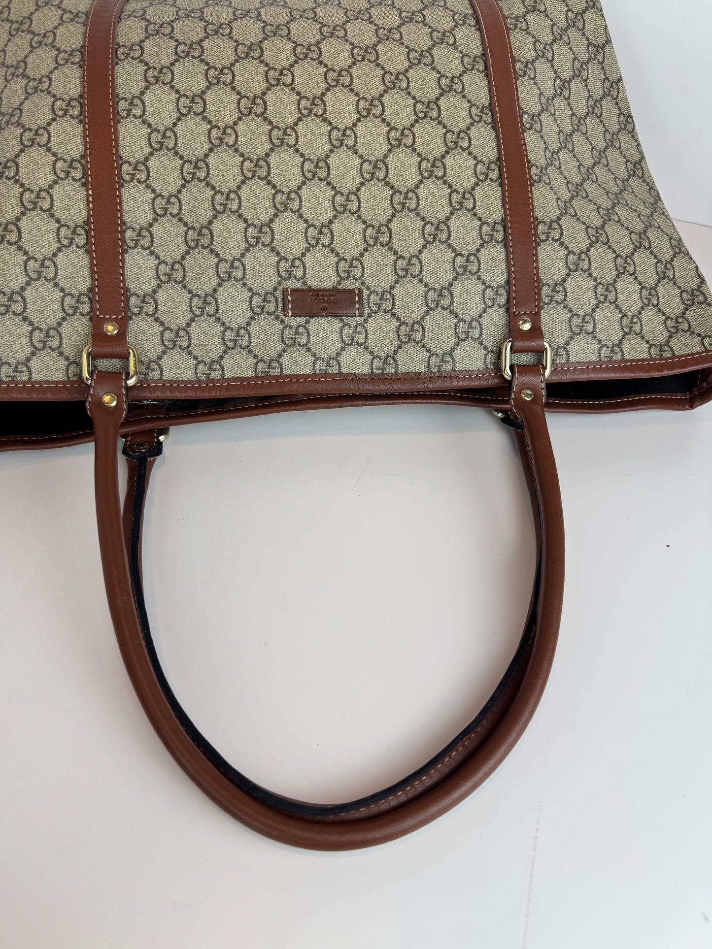 Gucci shopping tote GG Supreme coated canvas brown