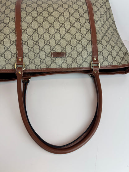 Gucci shopping tote GG Supreme coated canvas brown