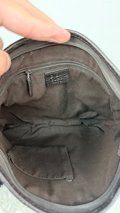 GUCCI Flat Messenger Coated Canvas Dark Brown