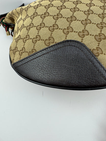 Gucci Web Bow Hobo GG Canvas