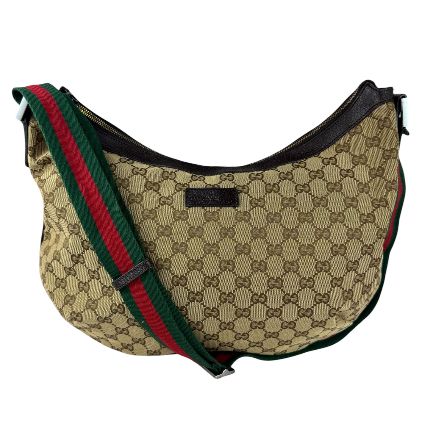 Gucci Web HalfMoon Large GG Canvas Brown