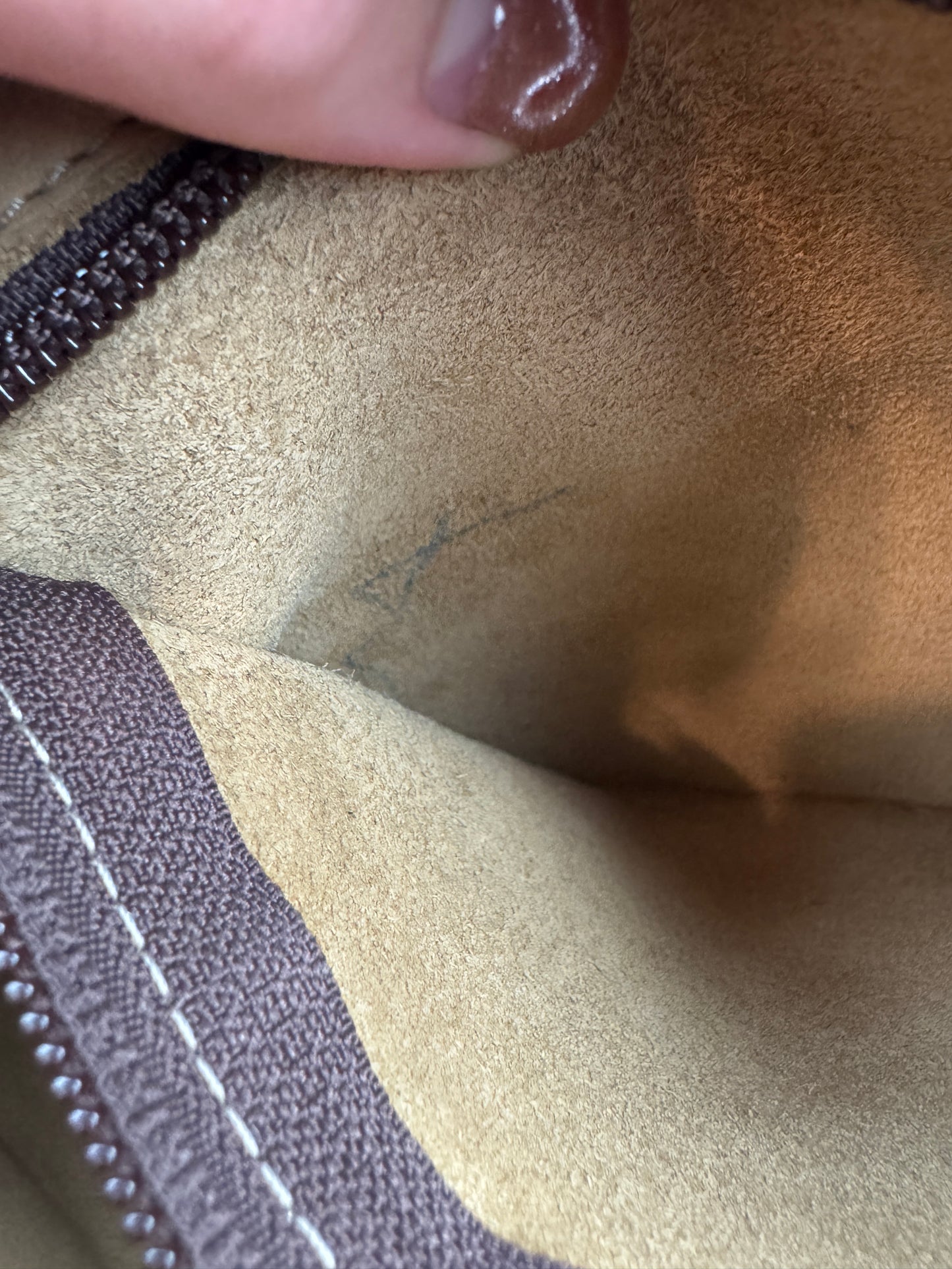 Loewe Anagram Shoulder Suede Leather Bag