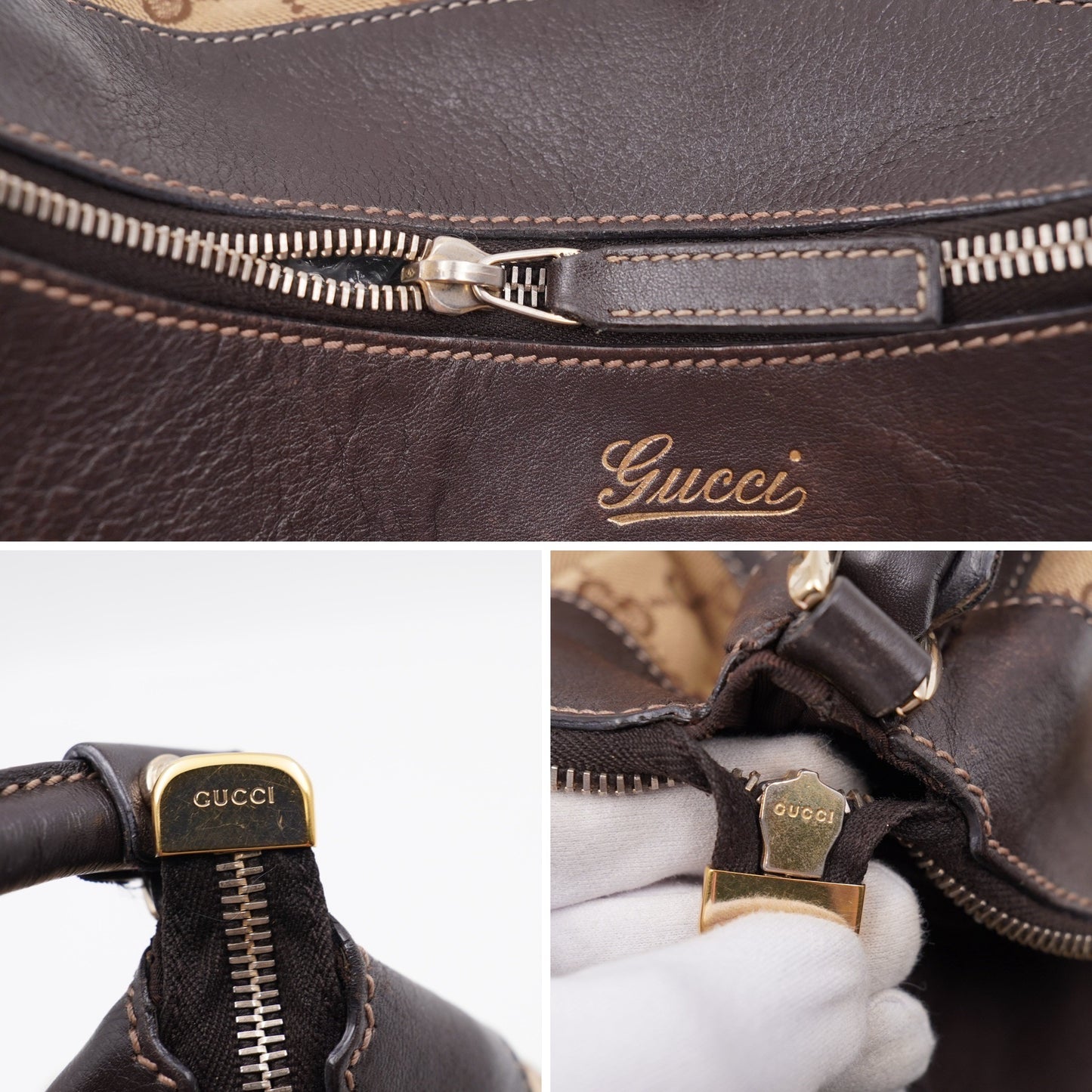 Gucci Brown GG Canvas Abbey D-Ring Shoulder Bag (Vintage)
