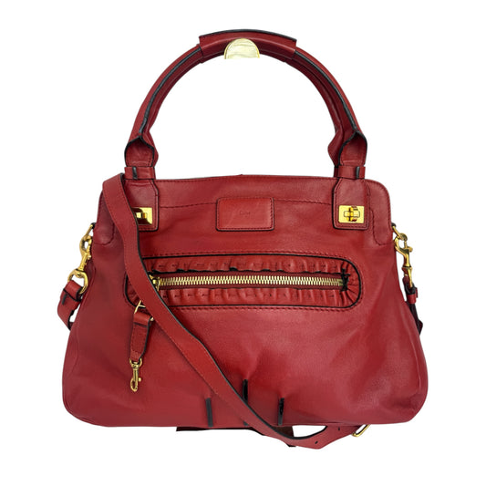 Chloé Margaret Leather handbag with strap Red