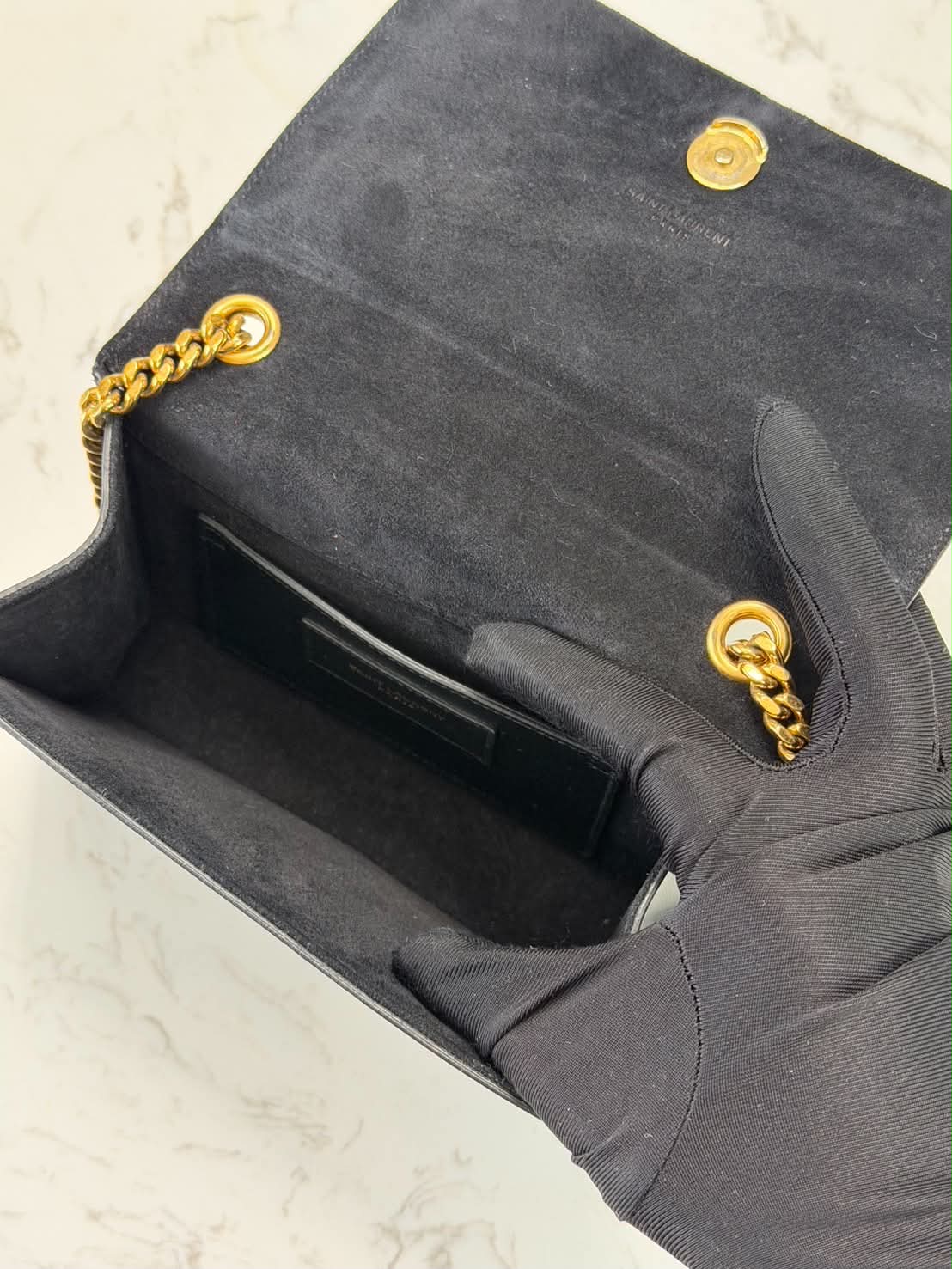 Saint Laurent Kate Small Tassel Leather Black