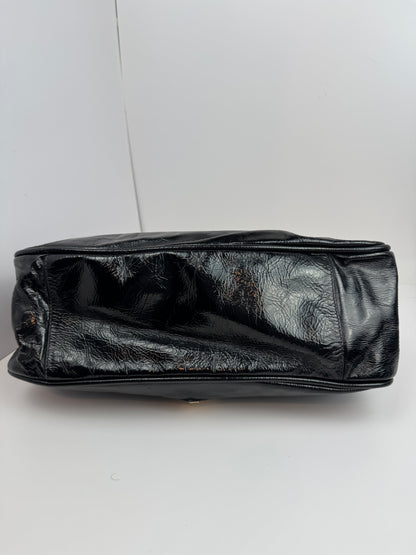 FENDI Patent Fly Shoulder Bag Black