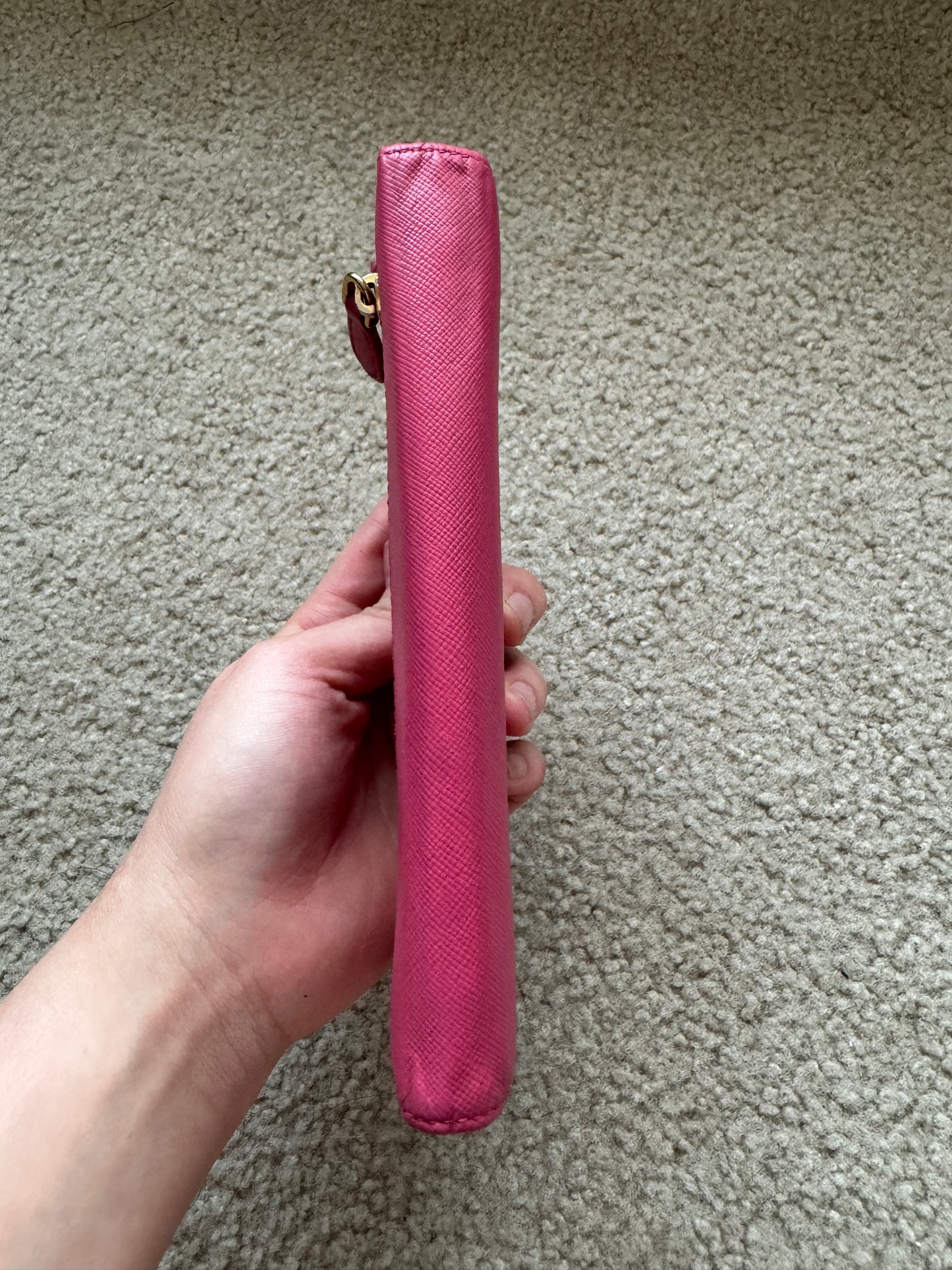 Prada saffianon Pink wallet