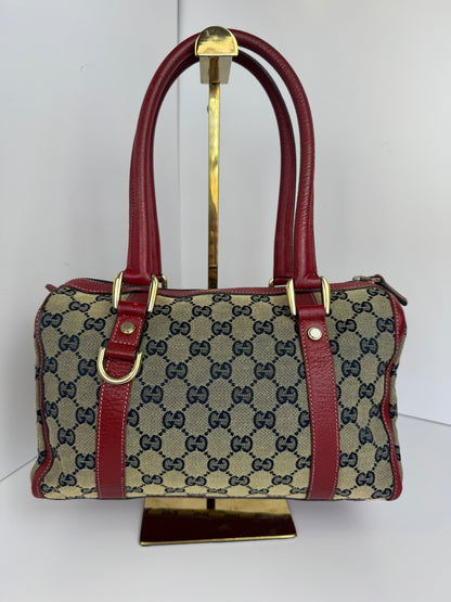 Gucci GG Canvas Boston Navy and red