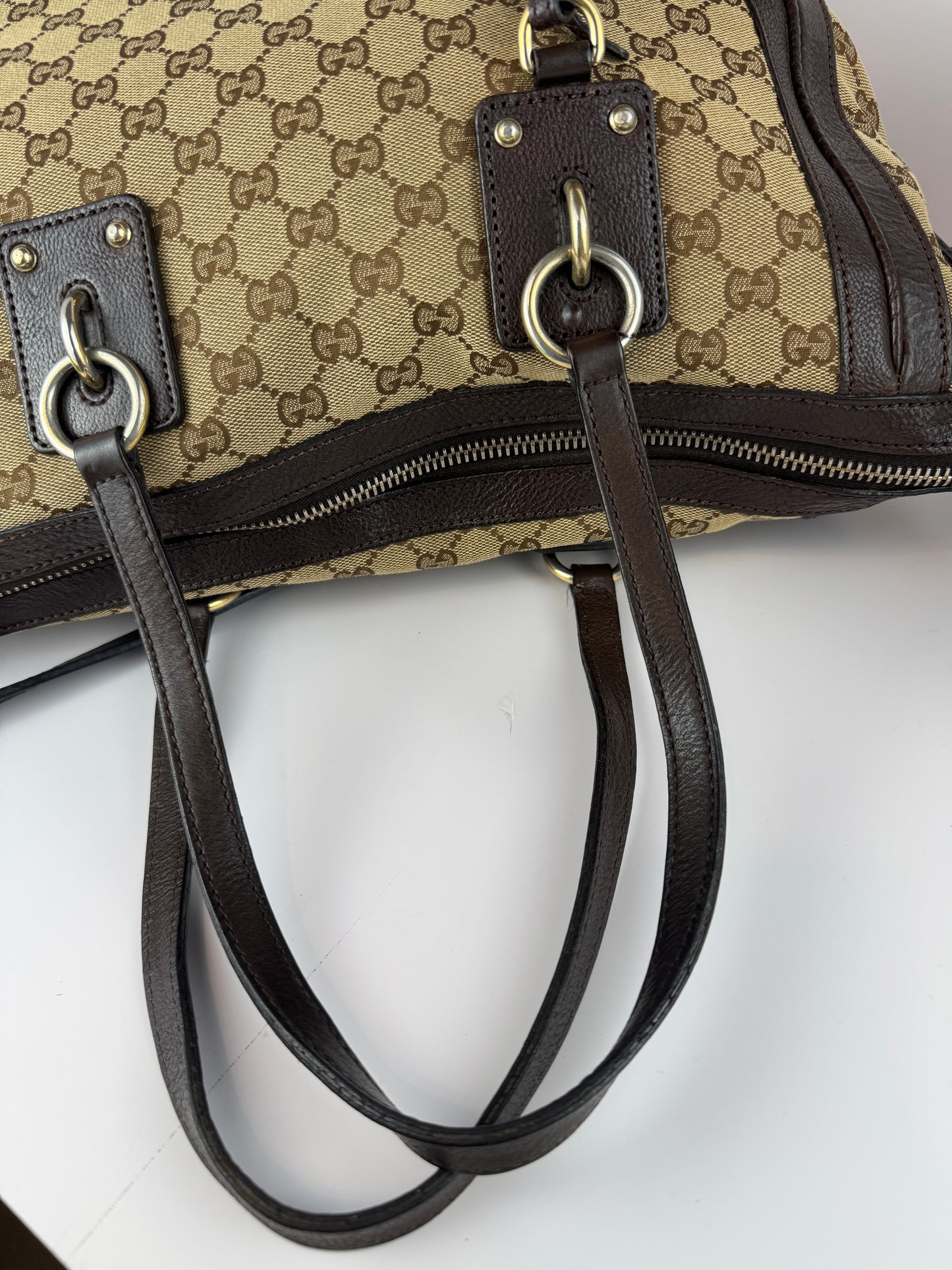 Gucci GG Charm Convertible Tote GG Canvas Brown