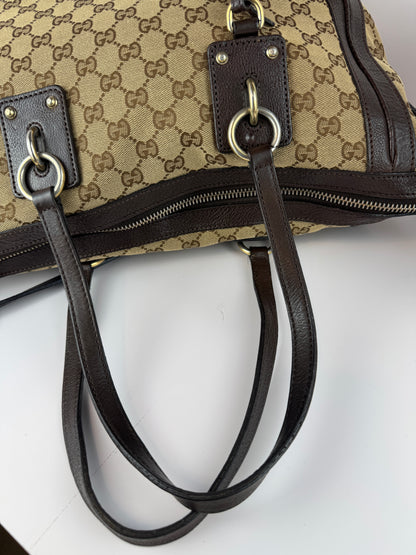 Gucci GG Charm Convertible Tote GG Canvas Brown