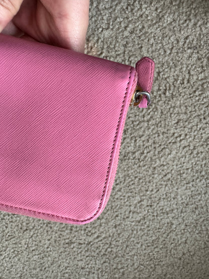 Prada saffiano zippy pink