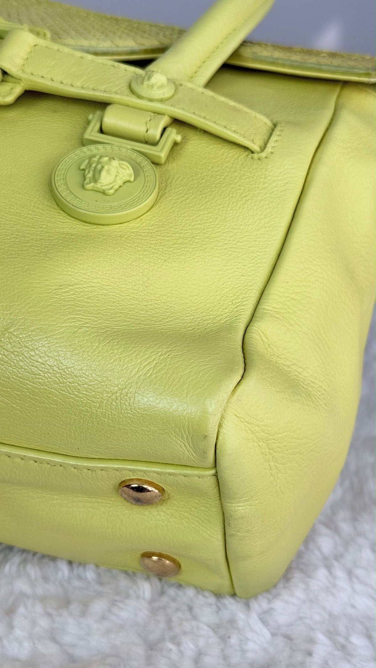 VERSACE Top Handle leather Bag Neon