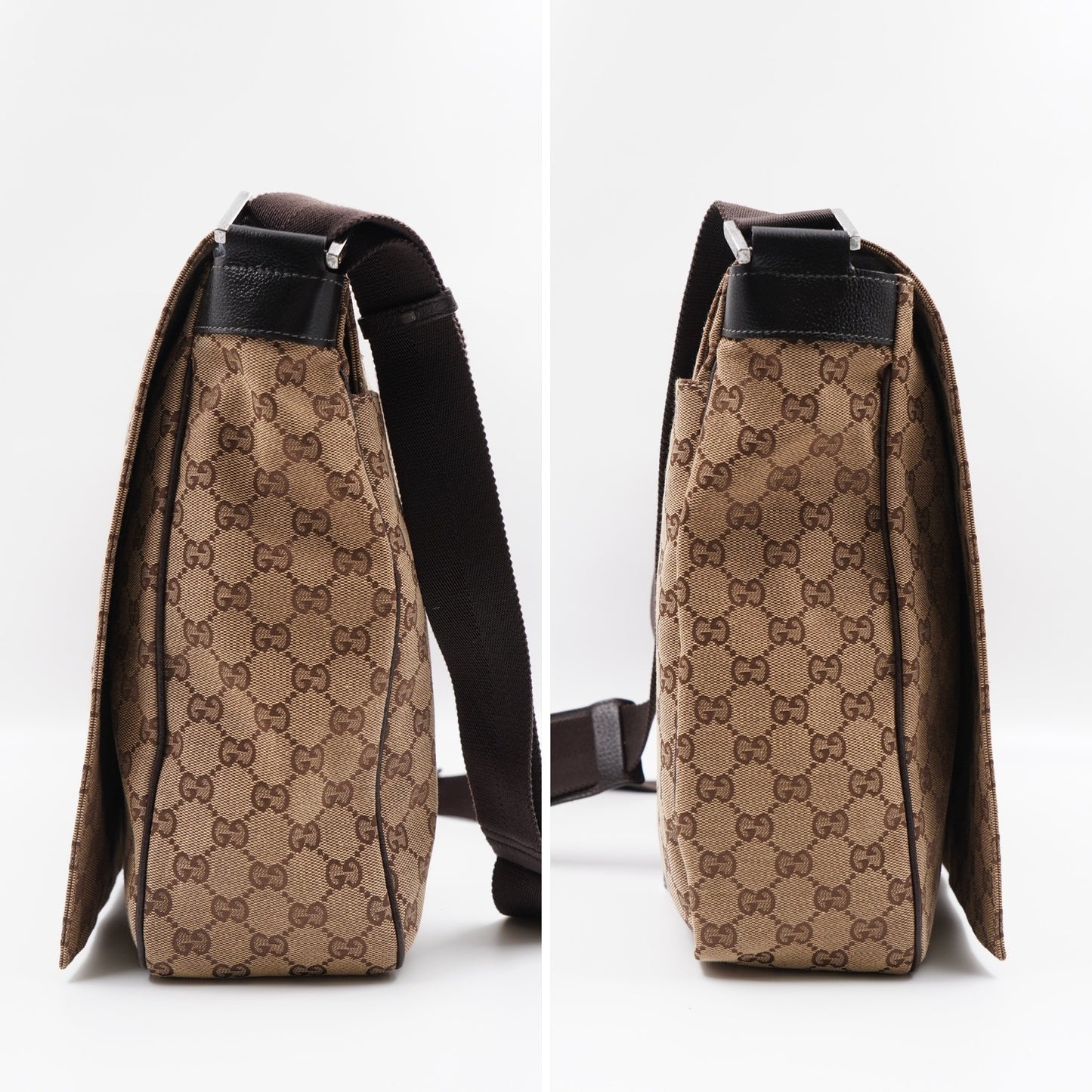 GUCCI GG Canvas Flap messenger Large (Vintage)