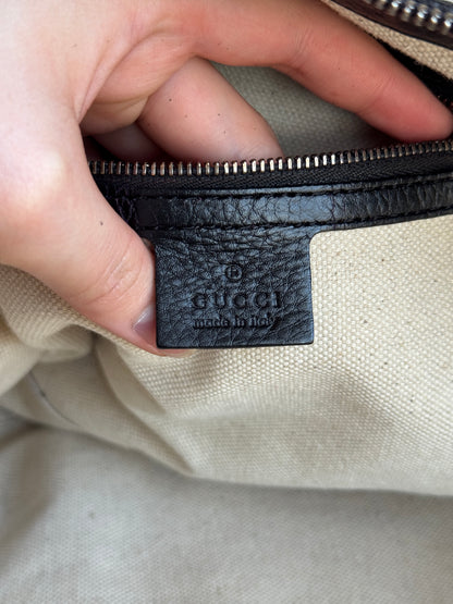 GUCCI Soho Zip Tote Leather Small Black