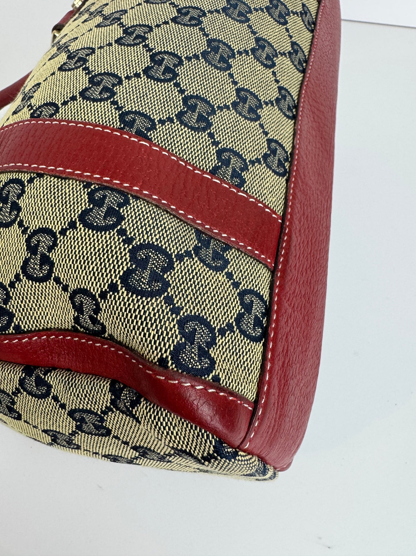 Gucci GG Canvas Boston Navy and red