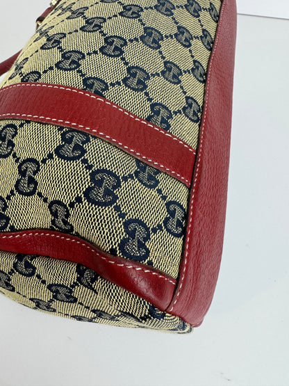 Gucci GG Canvas Boston Navy and red