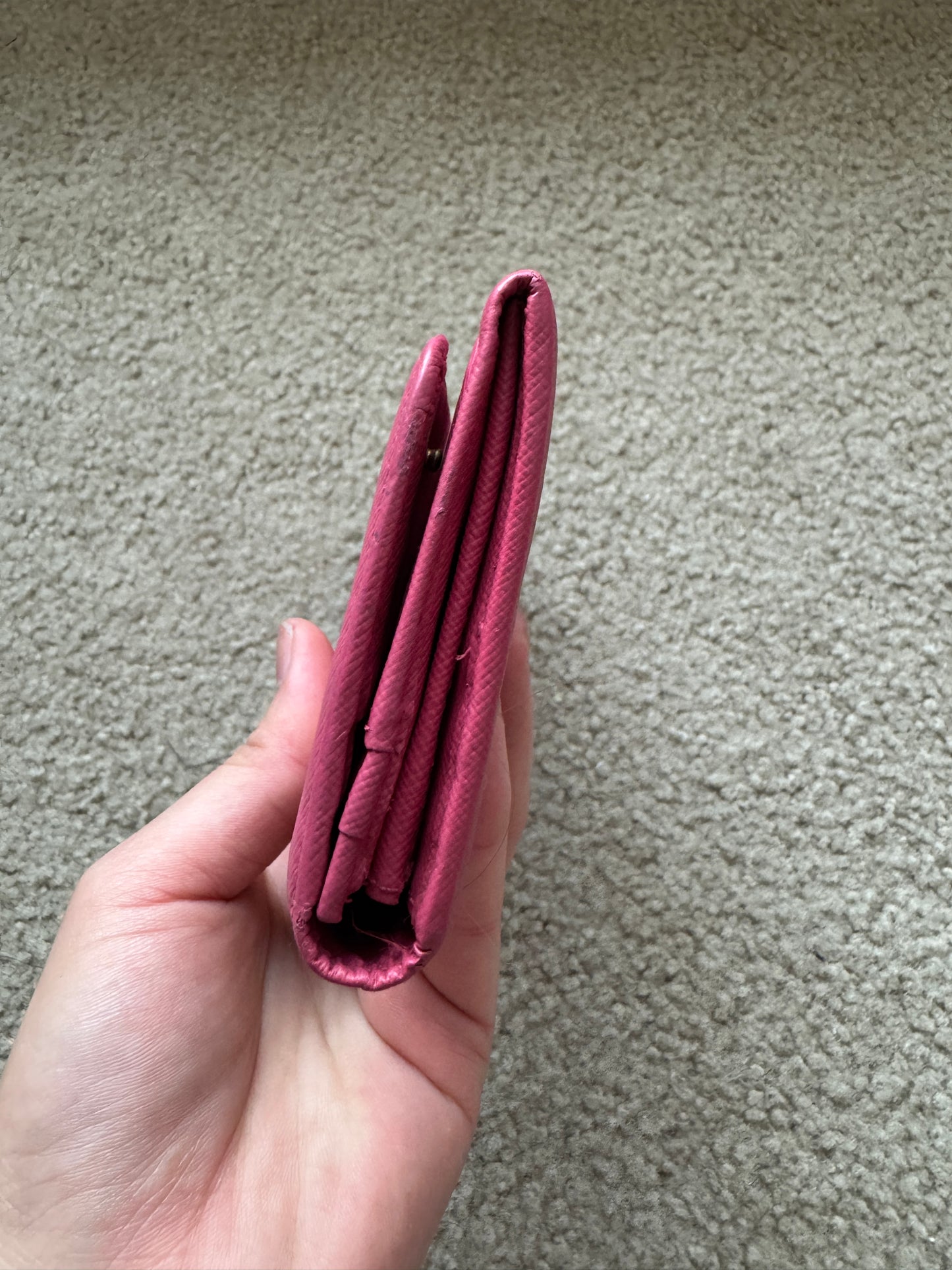 Prada saffianon Pink wallet