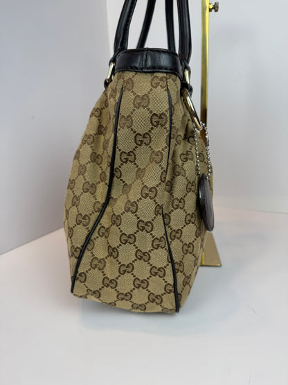 GUCCI Sukey Tote GG Canvas Brown