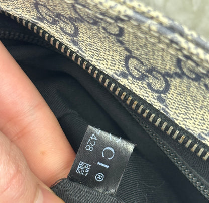 GUCCI Flat Messenger GG Supreme GG Coated Canvas Navy