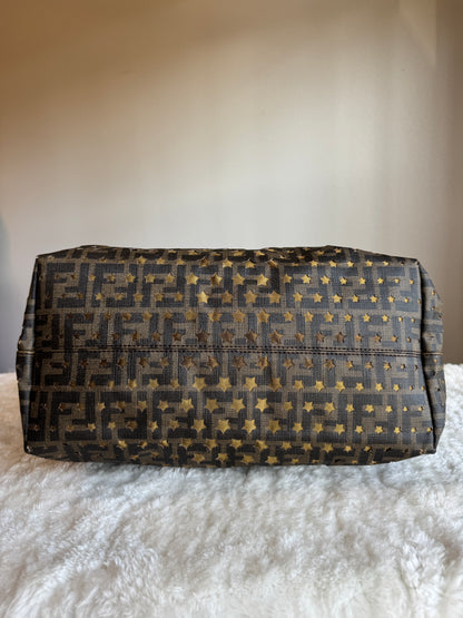 FENDI Tobacco Zucca Print Star Perforated Coated canvas Medium