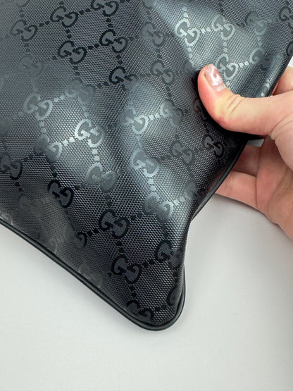 Gucci Flat Messenger Krystal GG Supreme canvas Black