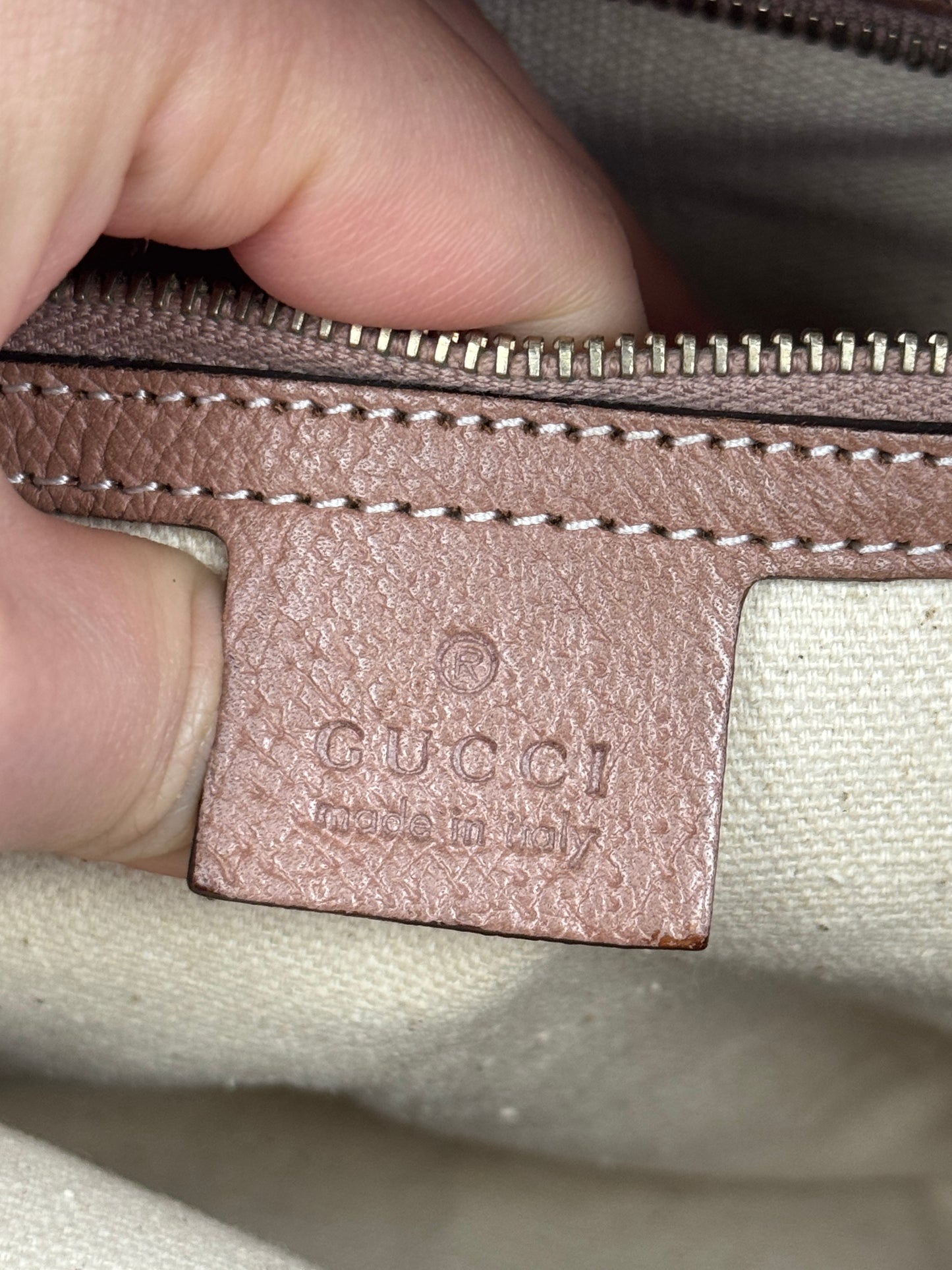 GUCCI Bree Top Handle GG Canvas Pink