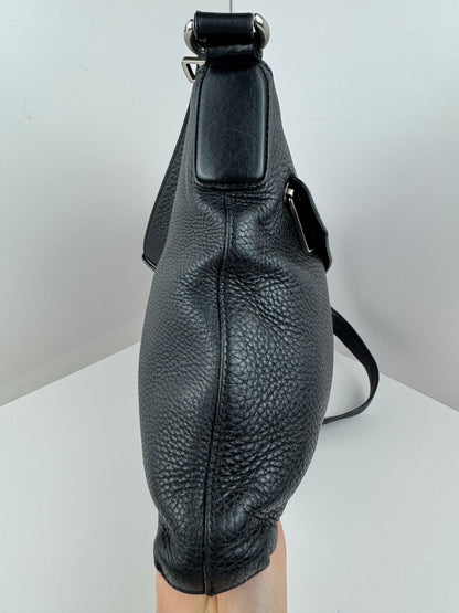 GUCCI Interlocking GG Leather Messenger Black