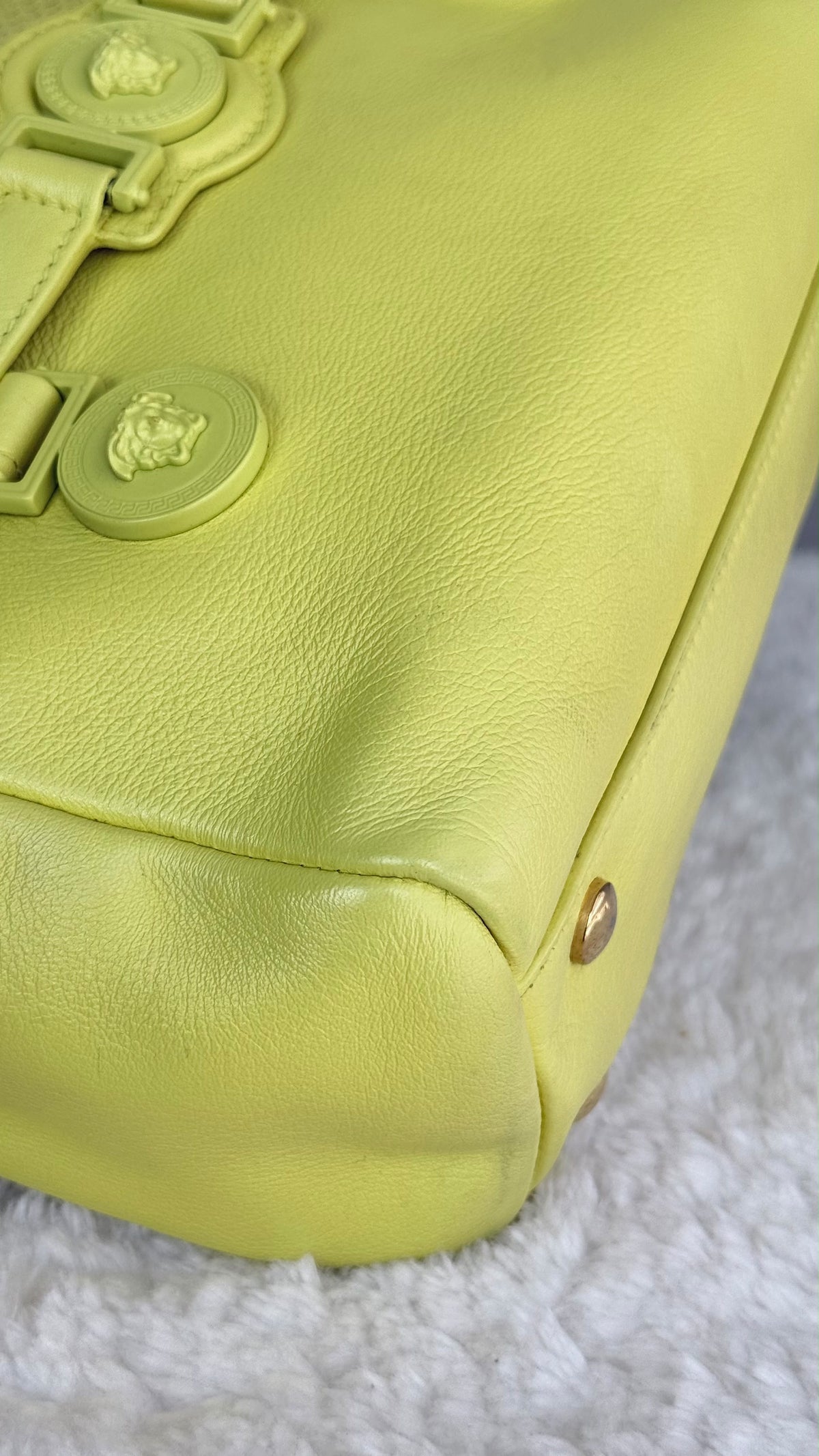 VERSACE Top Handle leather Bag Neon