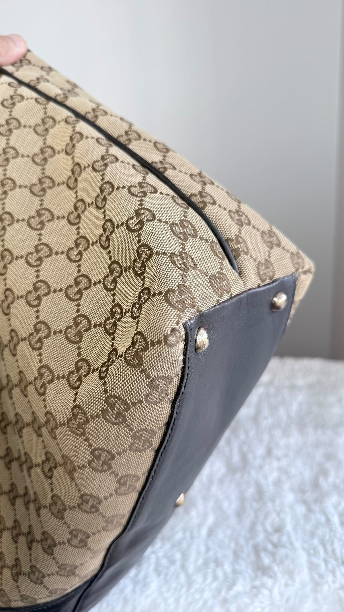 GUCCI New Britt Tote GG Canvas Dark brown Bag