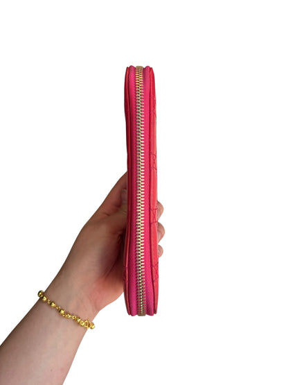 WA4👛Dior Long wallet zippy Red (COA Included) retail $1350