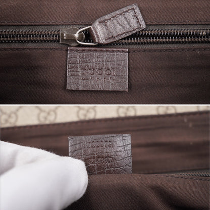 Gucci Double Buckle Messenger Bag GG Coated Canvas
