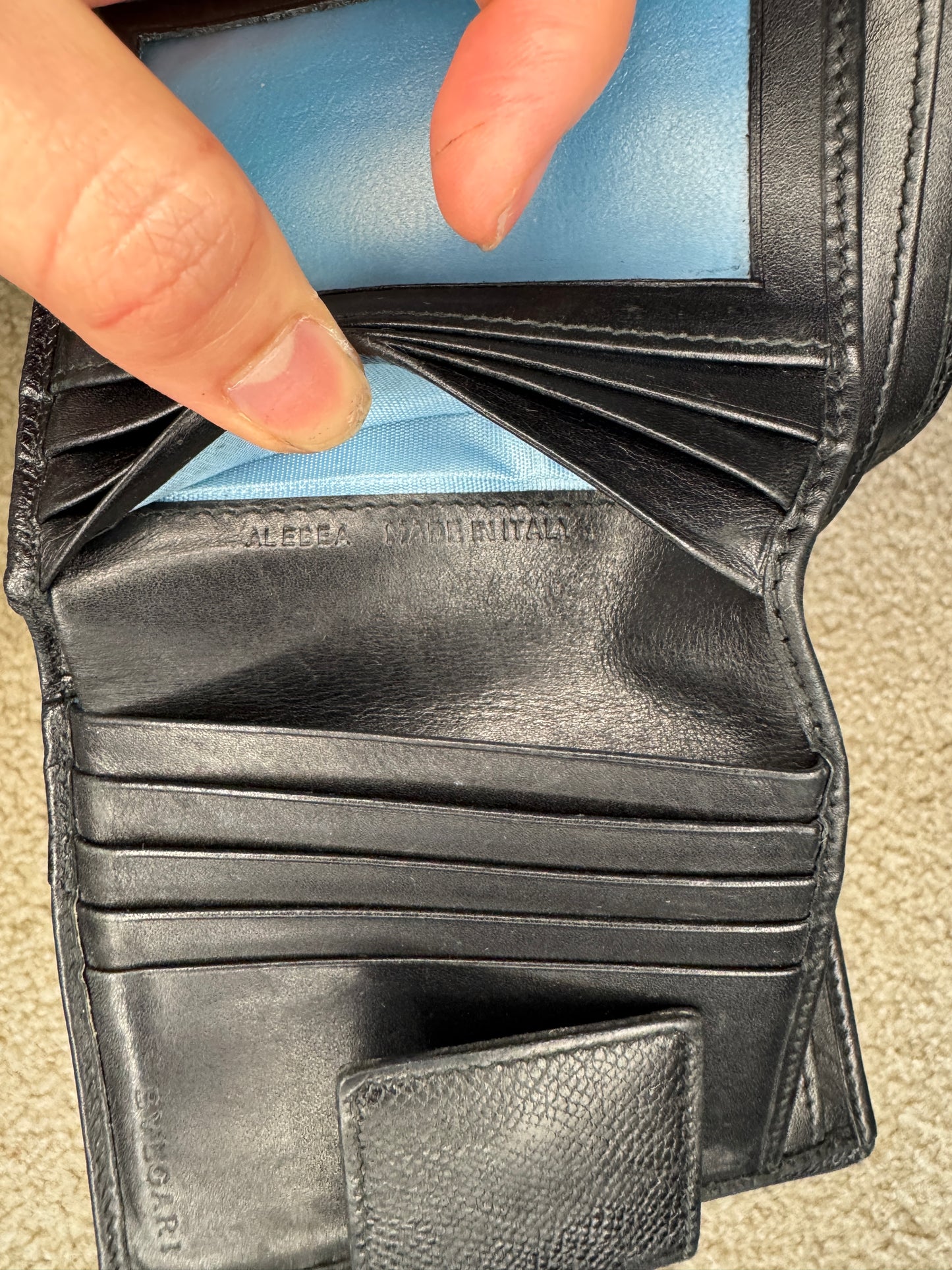 BVLGARI wallet leather Black