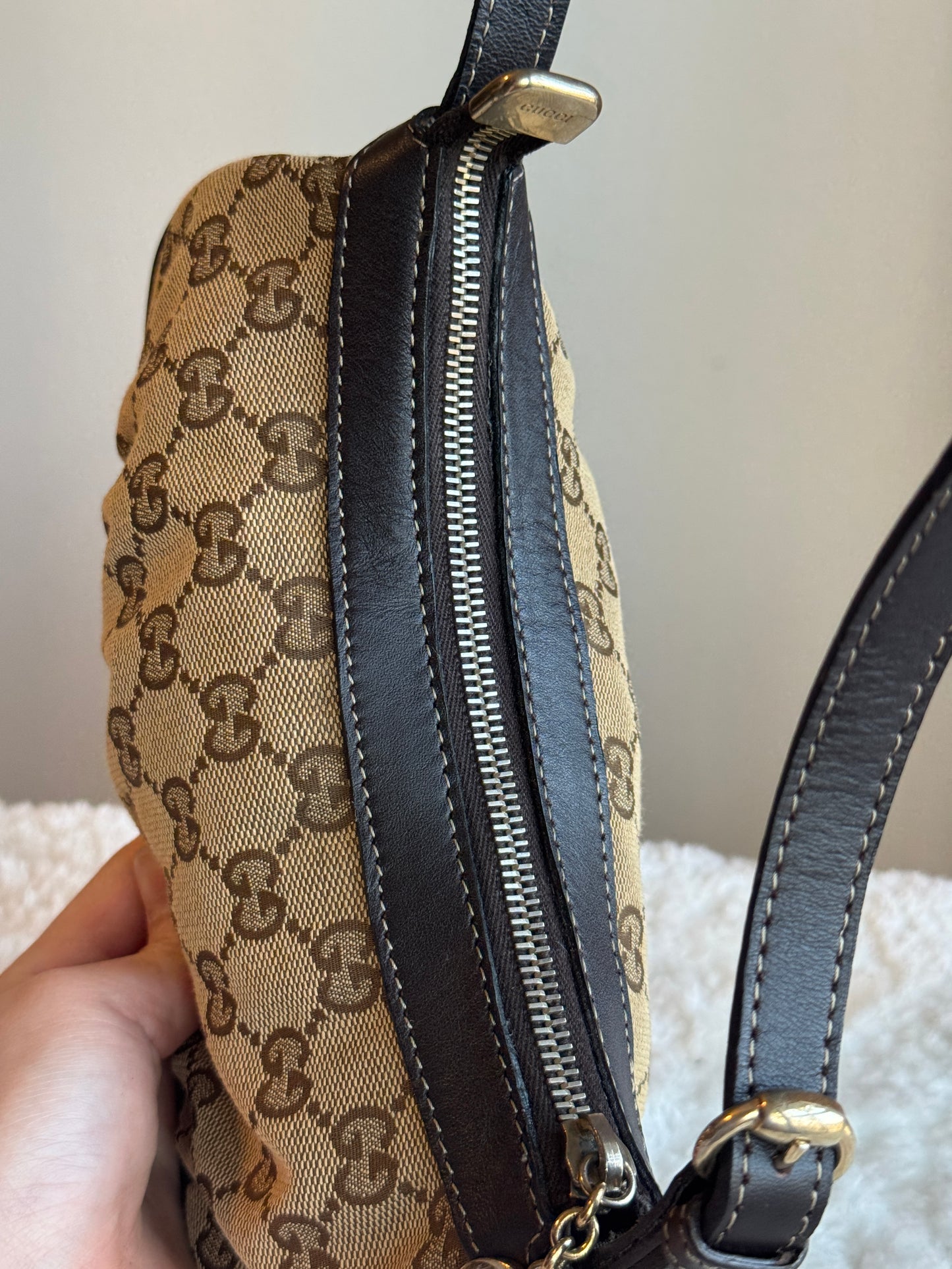GUCCI Lovely Heart GG Canvas Brown