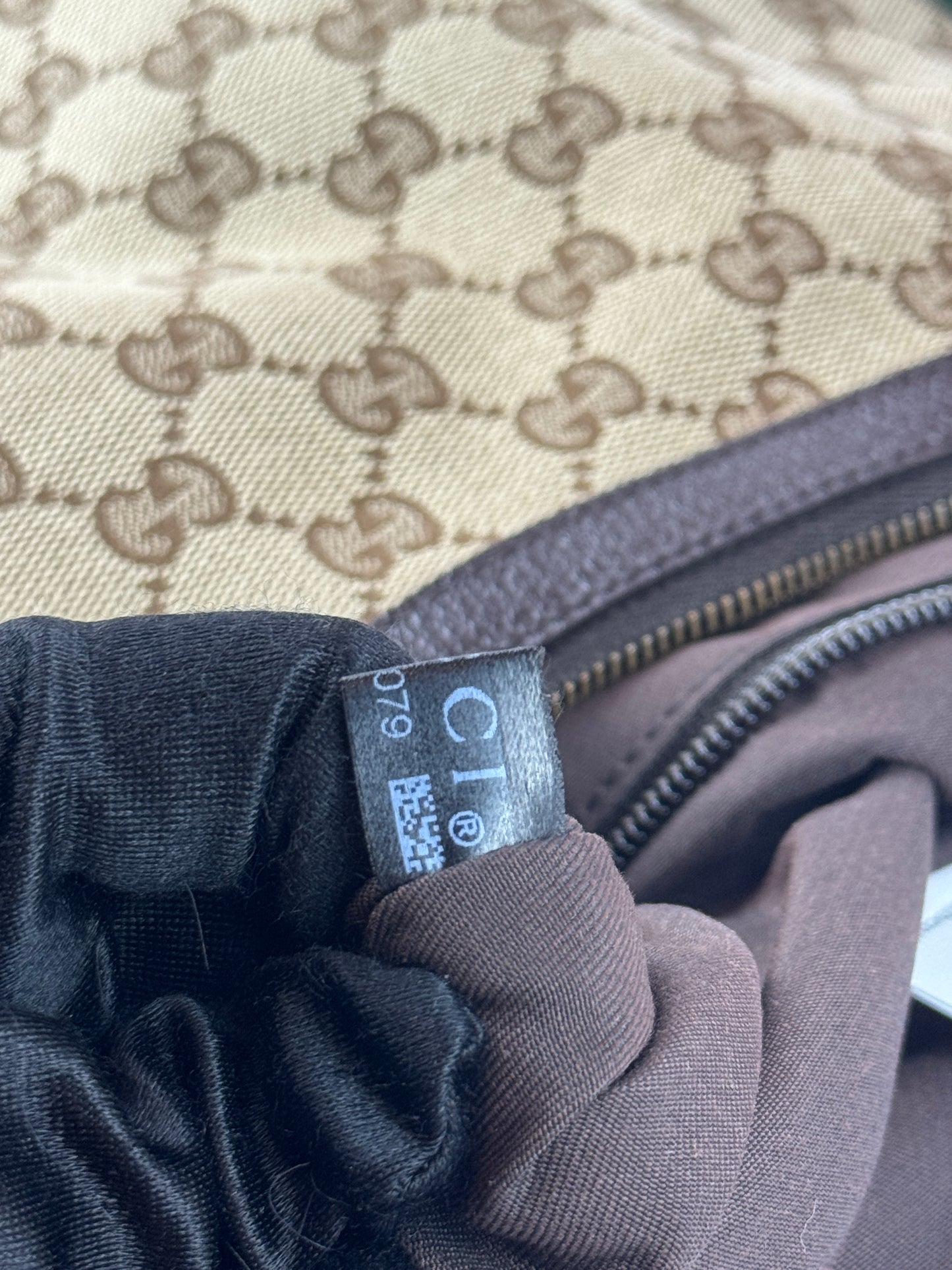 Gucci Web Halfmoon Crossbody GG Canvas