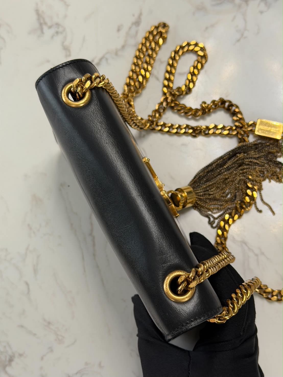 Saint Laurent Kate Small Tassel Leather Black