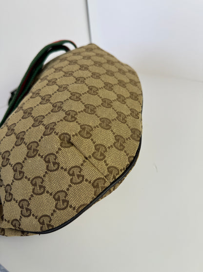 GUCCI Web Halfmoon GG Canvas
