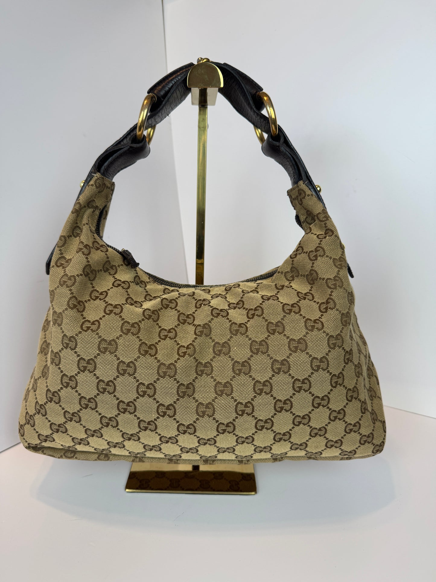 Gucci Hobo Horse-bit GG Canvas Brown
