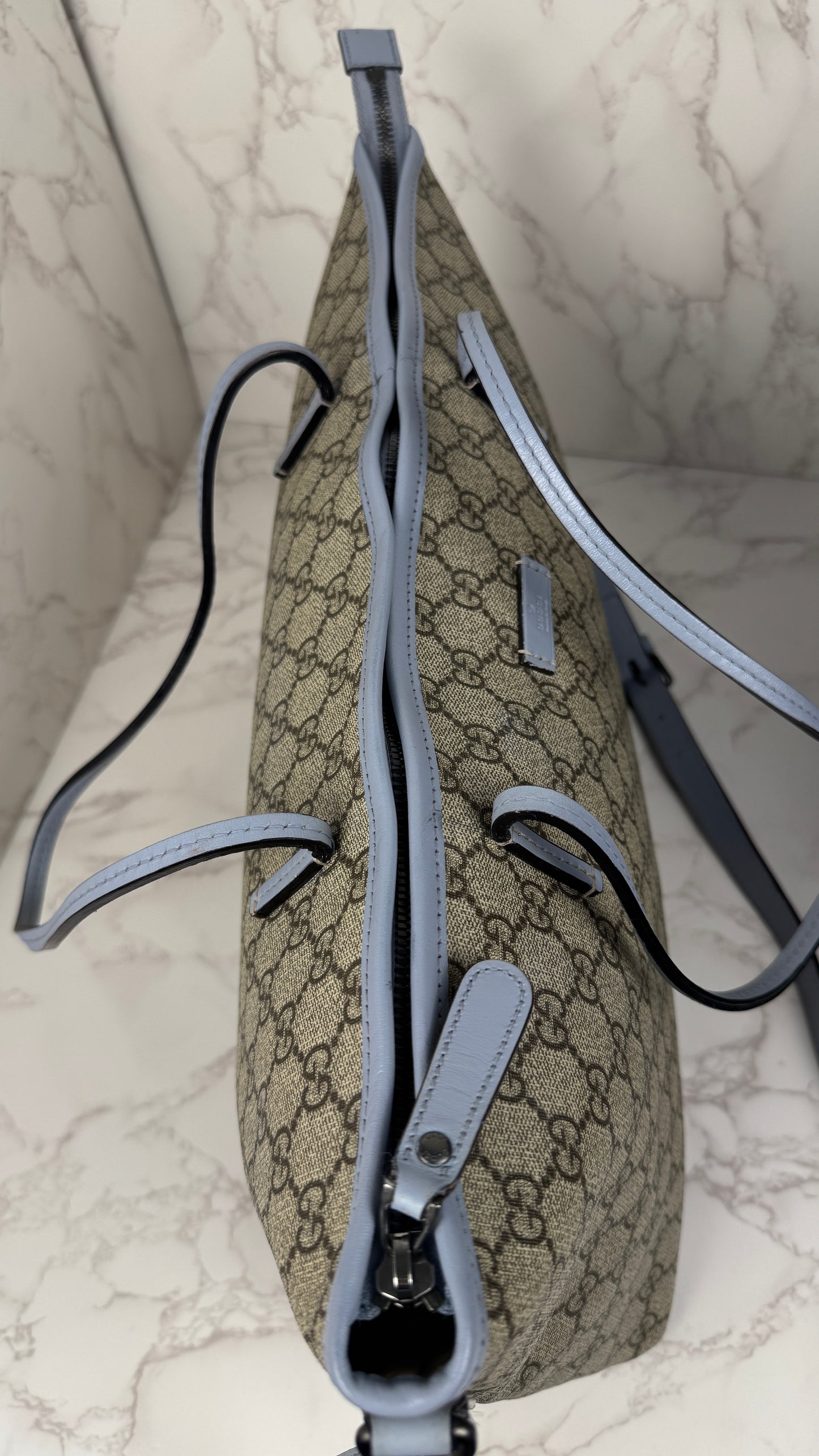 Gucci Tote With Strap GG Canvas light Blue